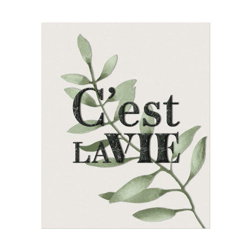 C'est La Vie Watercolor Botanical Poster — Textured Matte Wall Art
